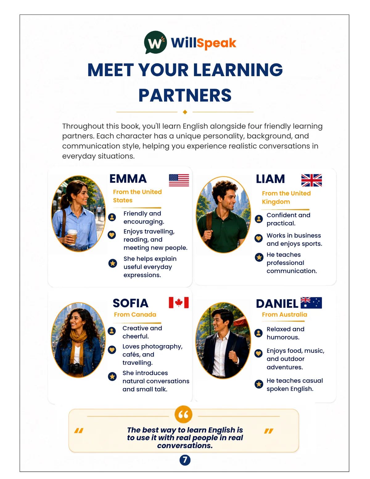 Draft Meet Your Learning Partners page